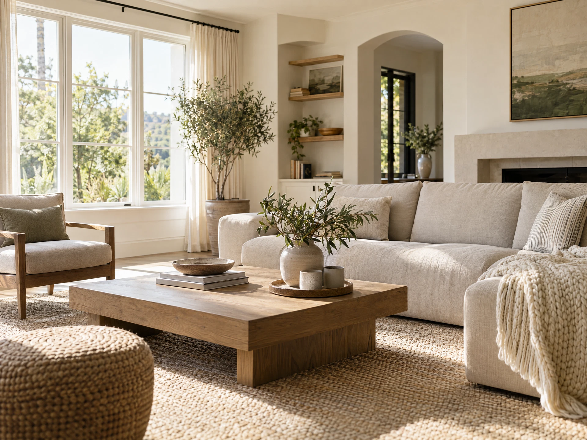A fresh and inviting neutral living room